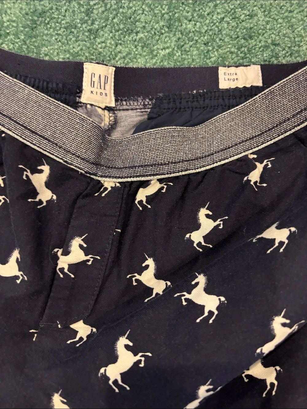 Gap Kids Girls XL Unicorn Print‎ Pull On Shorts Navy EUC